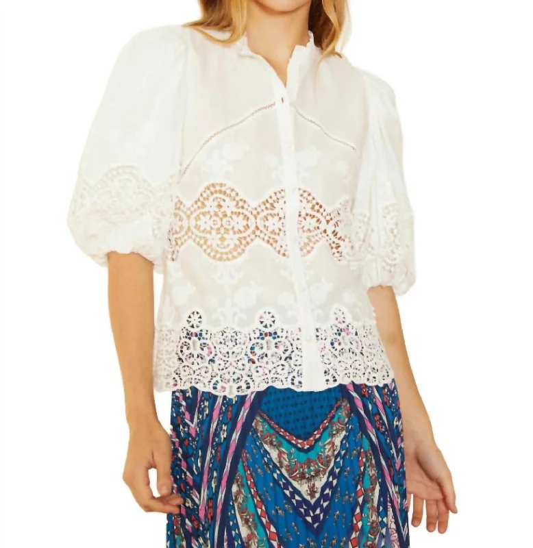 Celeste Lace Top In Ivory Style Streetwear