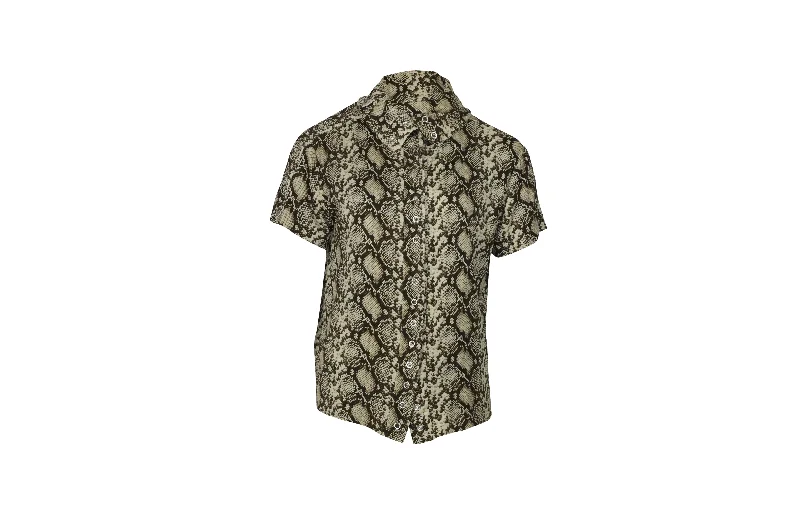 Céline Short Sleeve Snake Print Top in Multicolor Viscose Trendy Fashion for Women