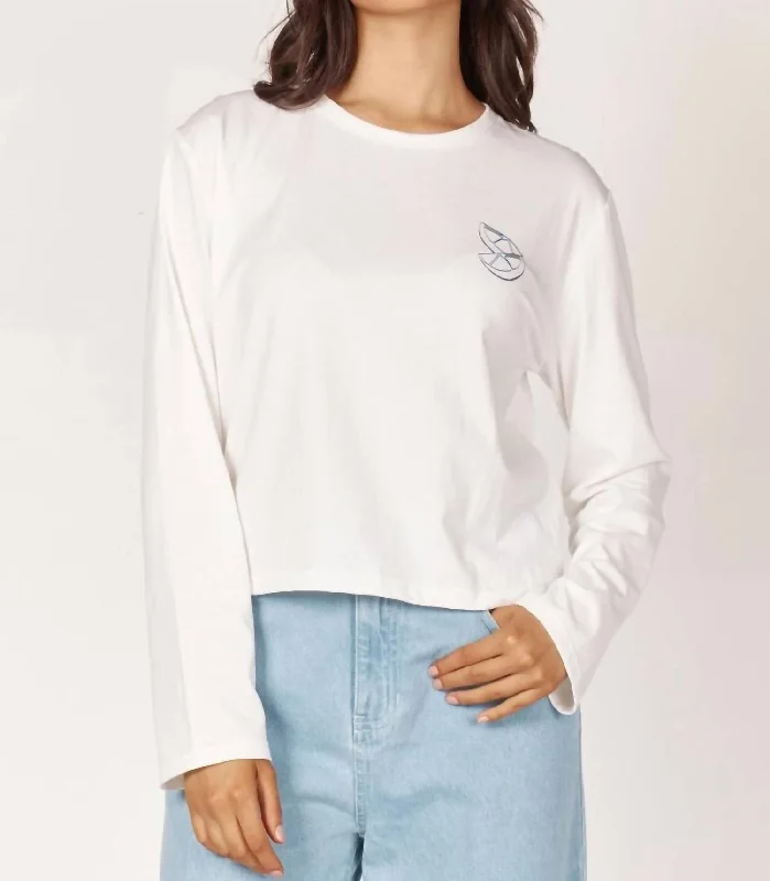 Ceto Long Sleeve Tee In Ivory Urban Sophistication