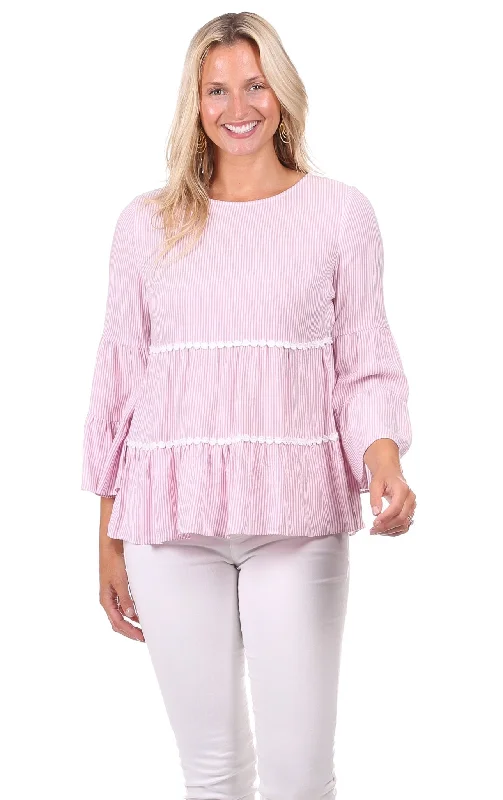 Charlie Top in Pink Stripe Chic Styles