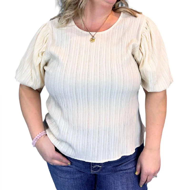 Charlotte Puff Sleeve Top In White Insane Discount Onslaught