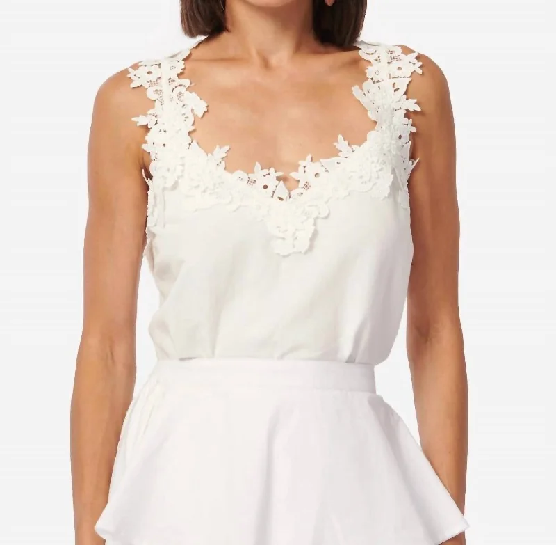 Chels Camisole Top In White Stylish Savings