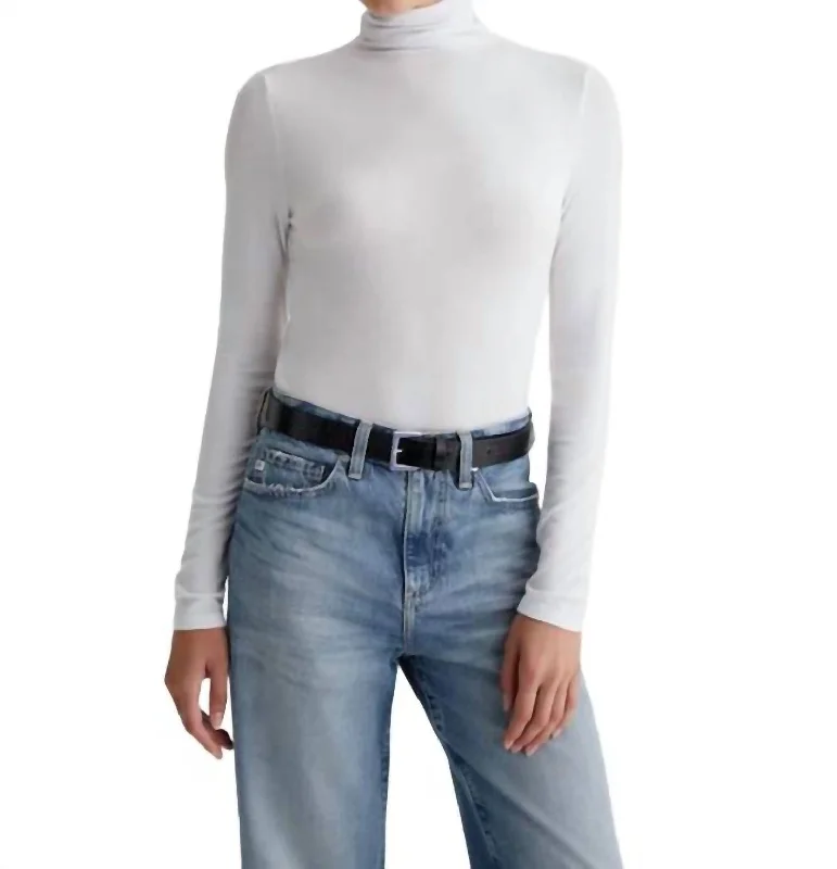 Chels Turtleneck Top In White Wardrobe Upgrade