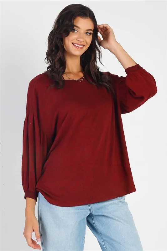 Cherish Apparel Drop Shoulder Puff Sleeve Top Wardrobe Update