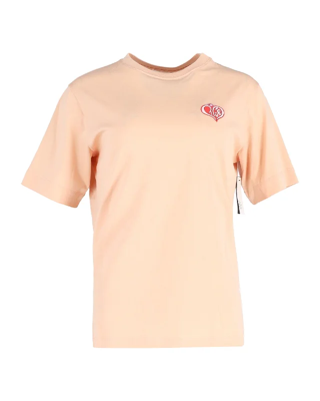 Chloe Heart Logo T-Shirt in Peach Cotton Big Savings