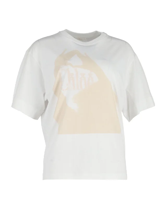 Chloe Logo T-Shirt in White Cotton Versatile Wardrobe Essentials