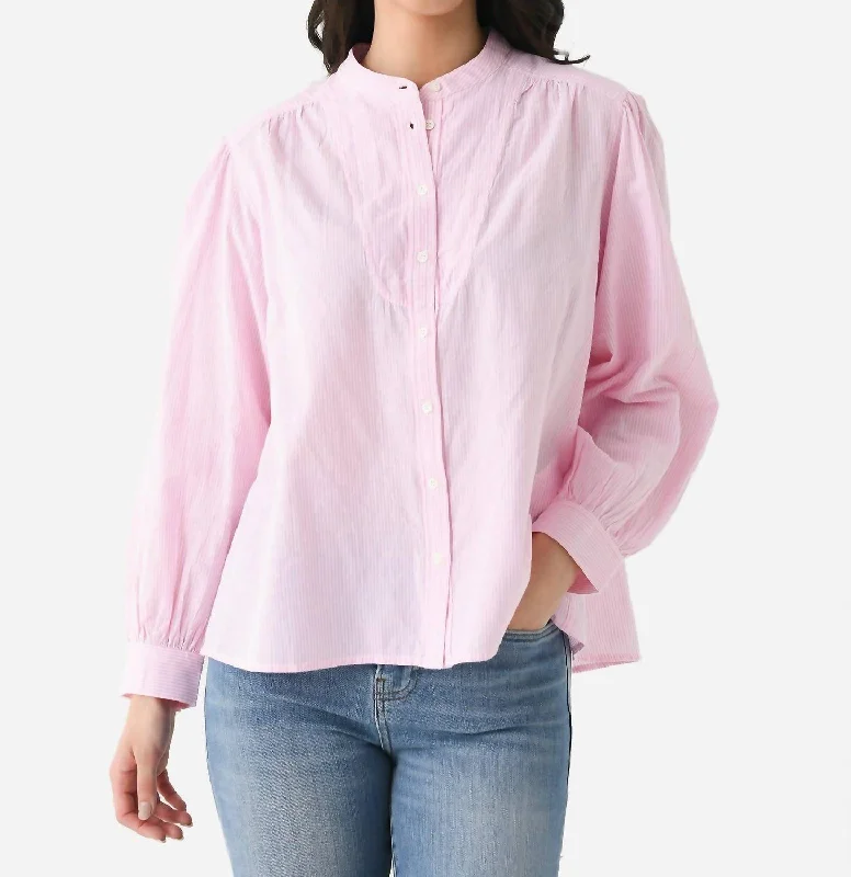 Chouchou Shirt In Rose/blanc Casual Yet Stylish Separates