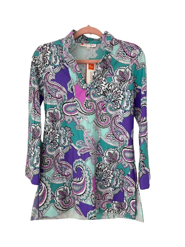 Chris Tunic Top In Paisley Maxi Seamist Casual Chic