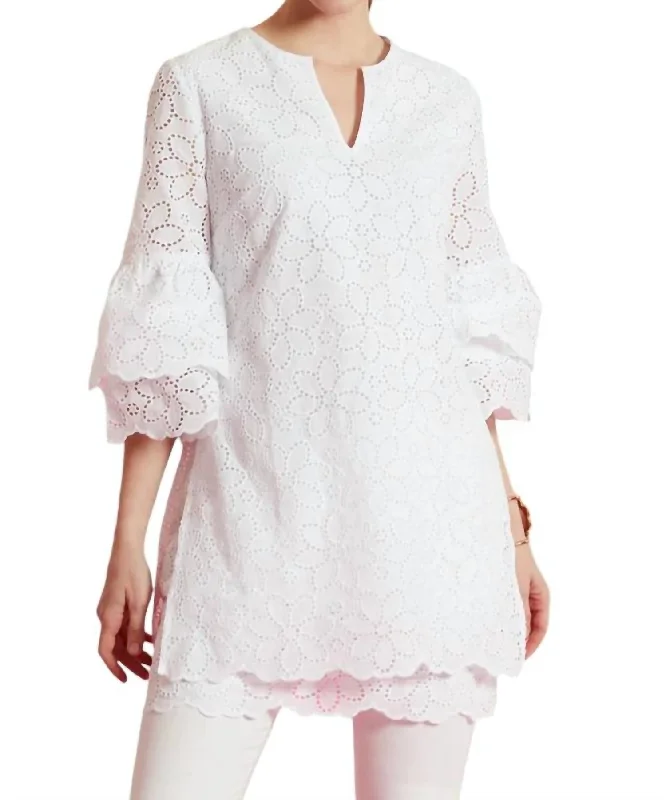 Christa Eyelet Tunic In White Trend Setting Wardrobe