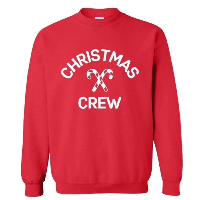 Christmas Crew Adult Sweatshirt In Red Trendy Street Style