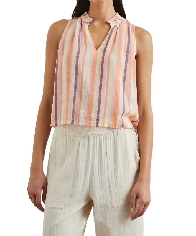 Christy Tank Top In Papaya Stripe Exclusive Sale