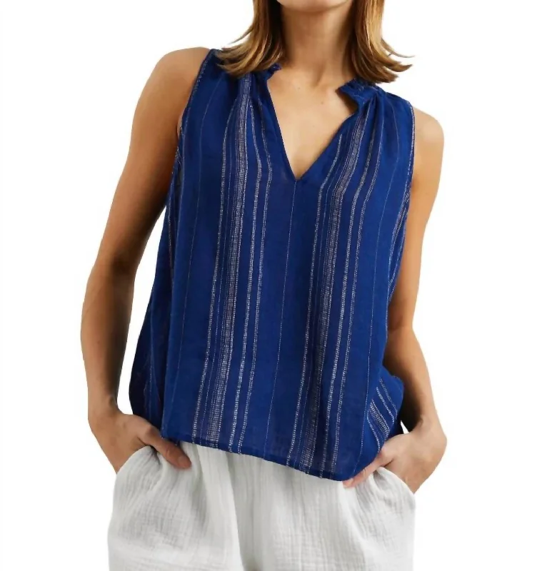 Christy Top In Noja Stripe Playful Elegance