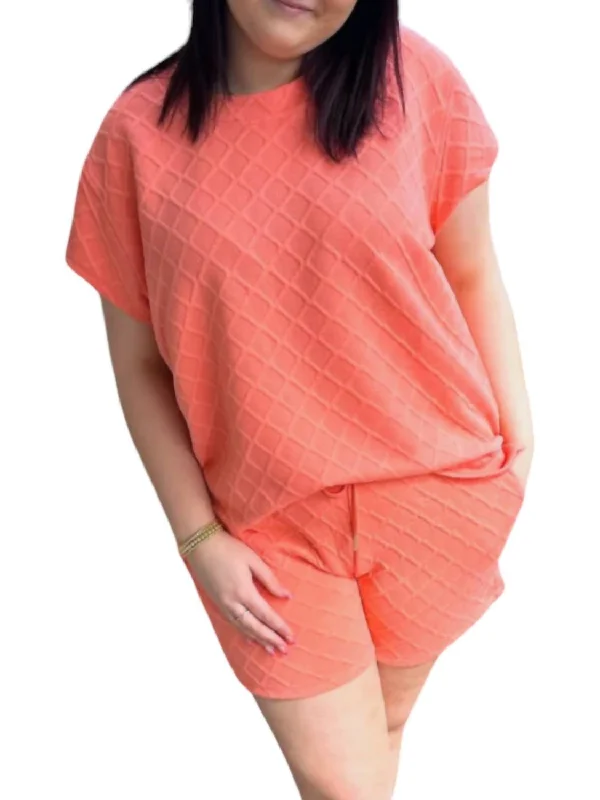 Claire Set In Coral Fashion Forward Femininity