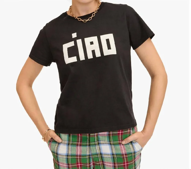 Classic Tee In Black With Cream Block Ciao Trendsetter's Closet