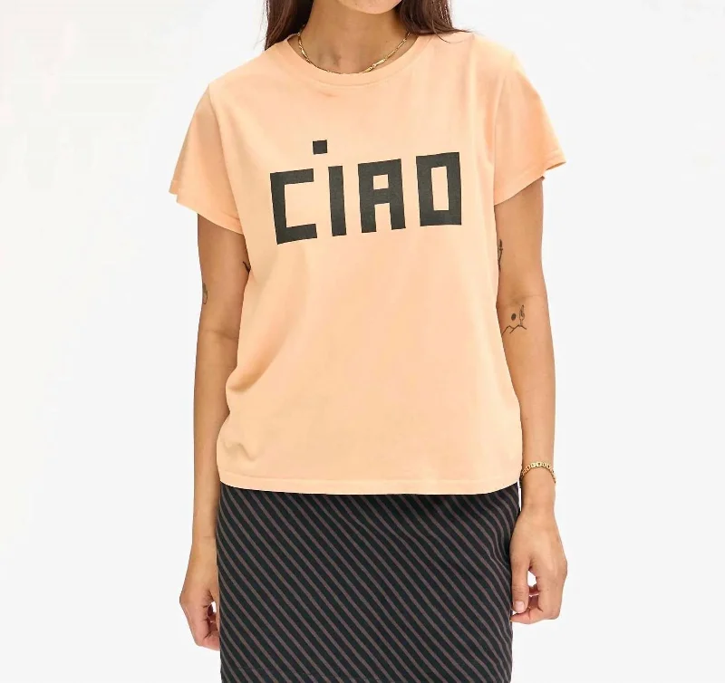 Classic Tee In Blush W/ Black Block Ciao Timeless Elegance Redefined