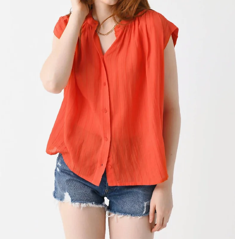 Clio Blouse In Orange Fluo End Of Month Blowout