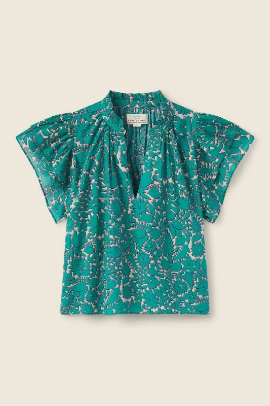 Clover Blouse In Teal Thicket Ends Soon