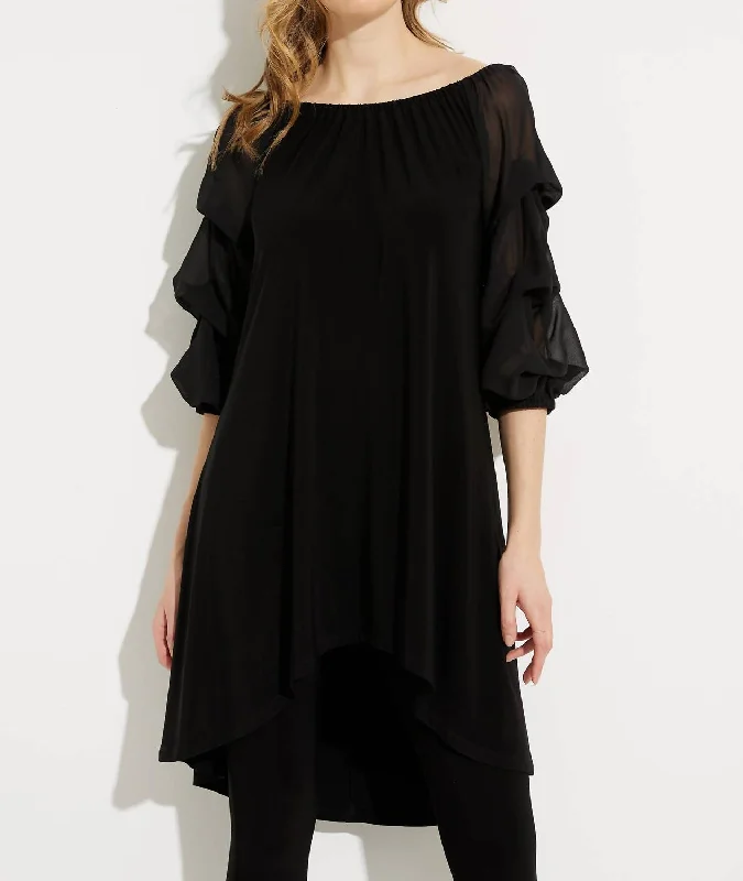 Cold Shoulder Tunic In Black Trend Setting Wardrobe