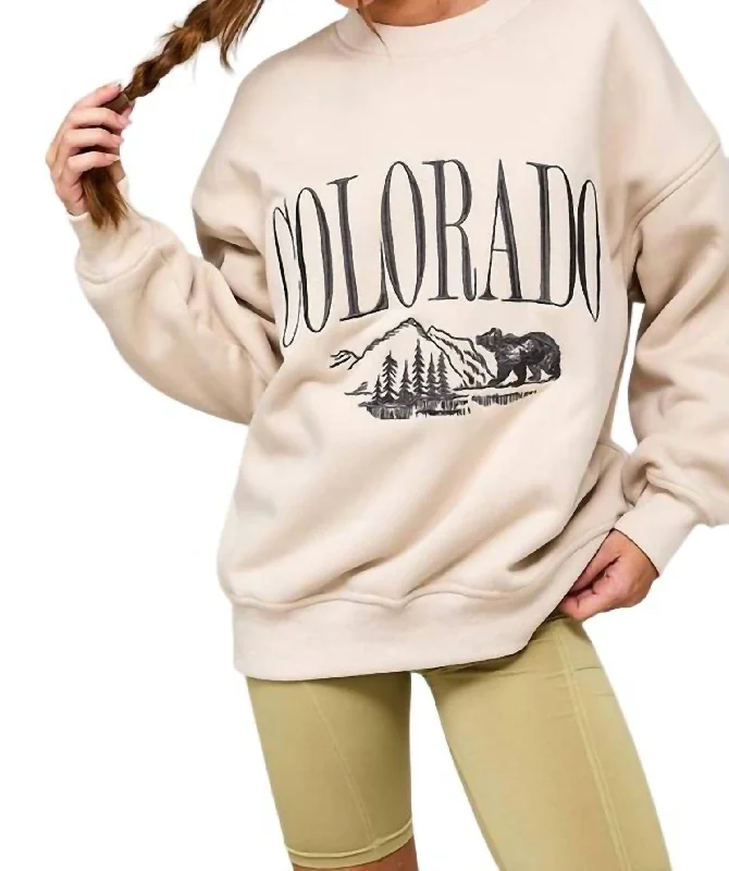 Colorado Sweatshirt In Beige Flowy Fabric