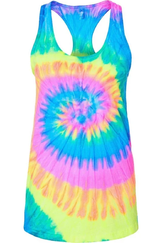 Colortone Tie-Dyed Racerback Tank Top Trend Leading Collection