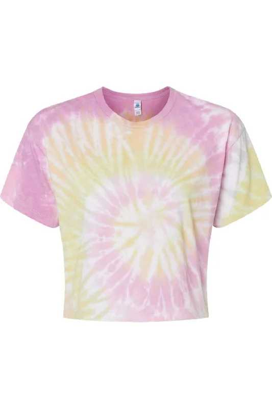 Colortone Women´s Tie-Dyed Crop T-Shirt Stylish Savings