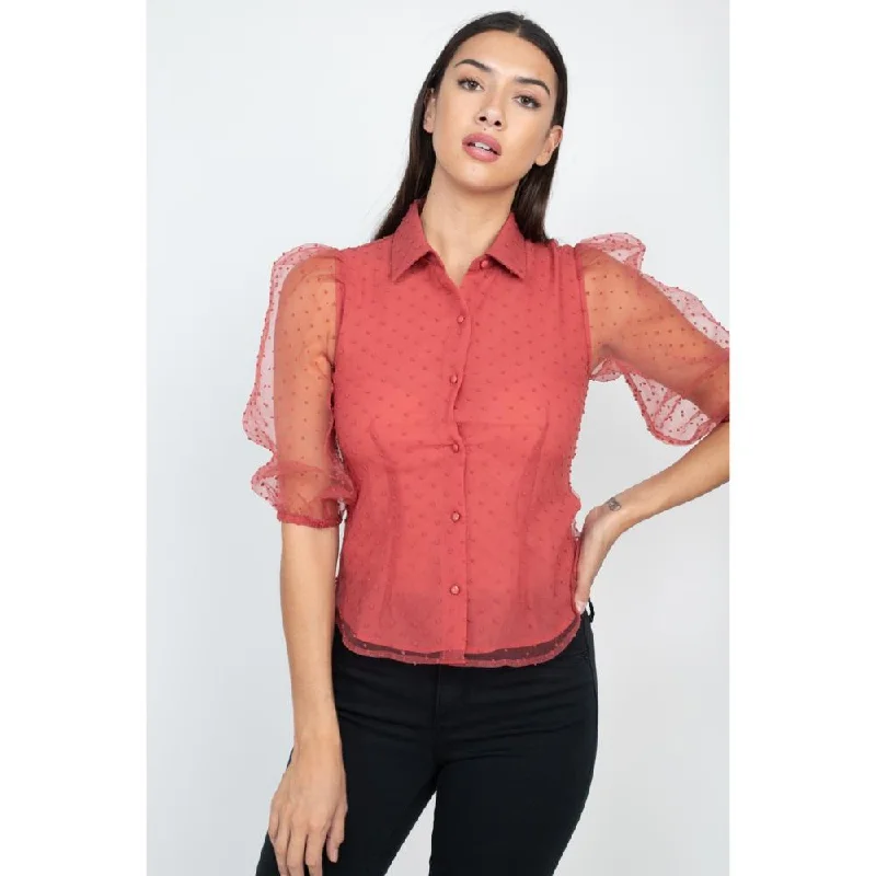 Contrast Dot Print Top Flash Sale, Don't Miss