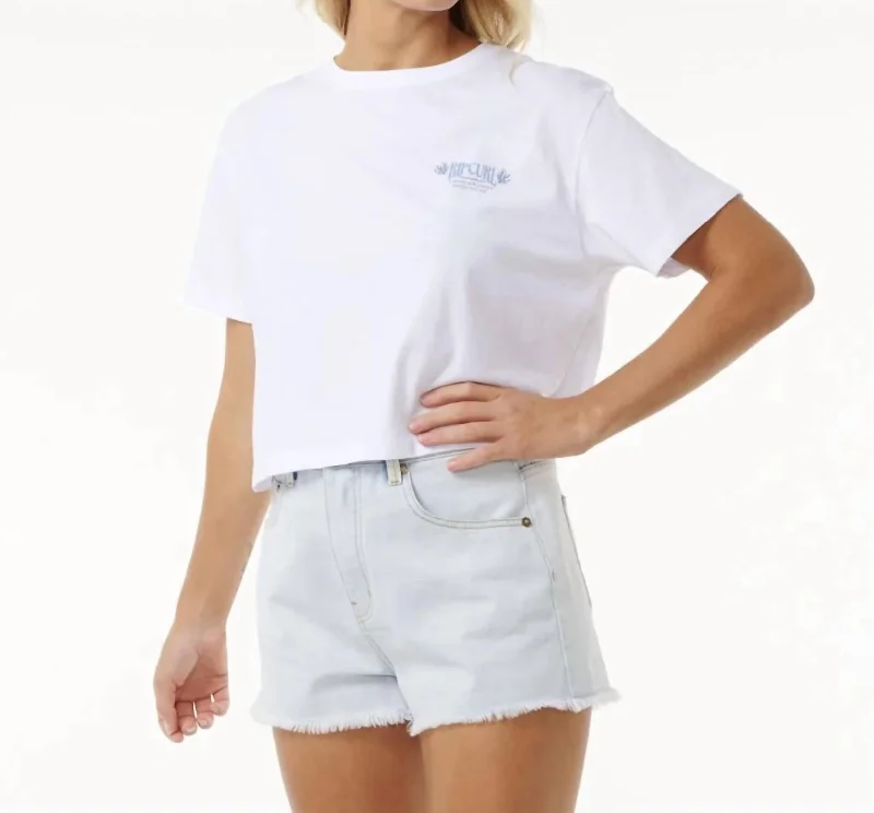 Coral Sands Crop Tee In White Don't Miss Out