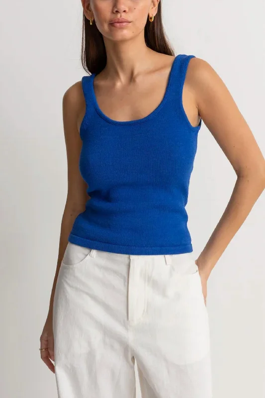 Cove Scoop Neck Tank In Blue Big Discounts