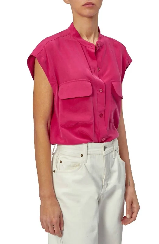 Covisa Blouse In Sangria Stylish Spring Fashion