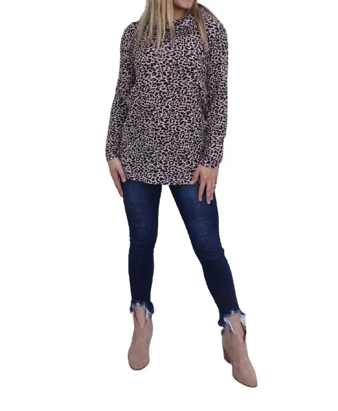 Cowl Neck Top In Leopard Fashion Forward Style