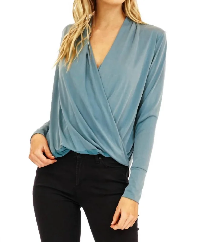 Crisscross Top In Teal Seasonal Fashion