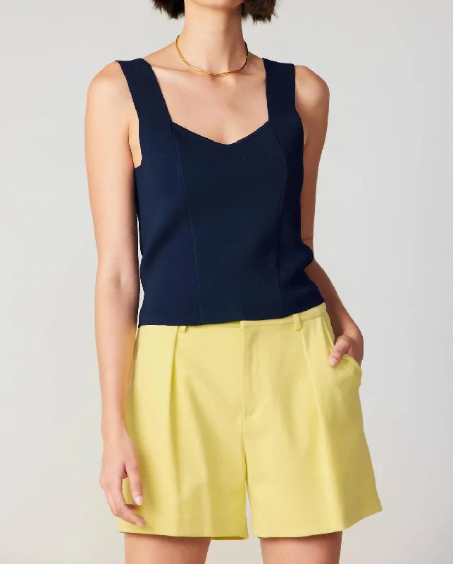 Cropped Sweater Tank Top In Navy Special Offers, Don't Miss