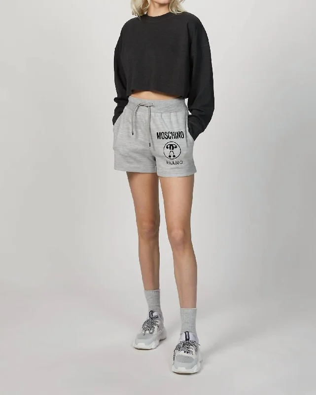 Cropped Sweatshirt In Black Playful Elegance