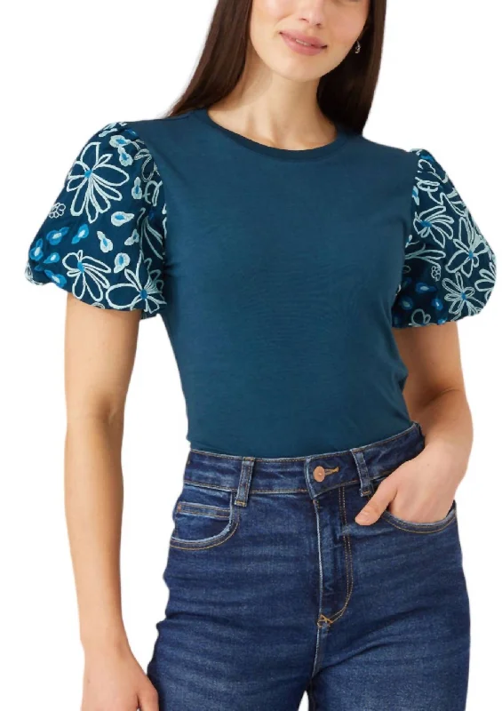 Dani Tee Top In Teal Daisy Fashion Forward Outfits