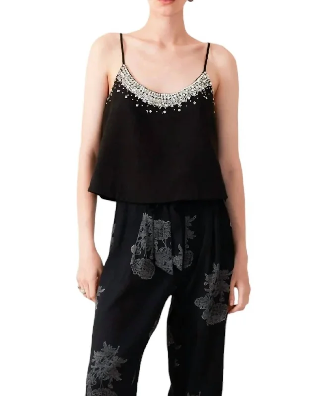 Daphne Gem Top In Black Seasonal Trend