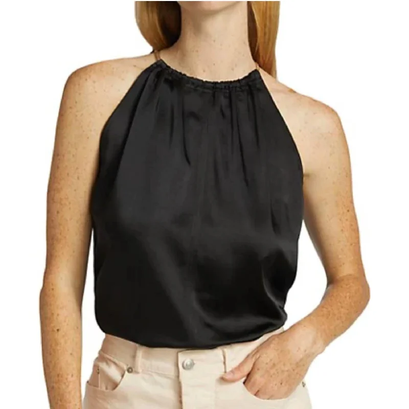 Daphne Halter Top In Black Elegant Contour