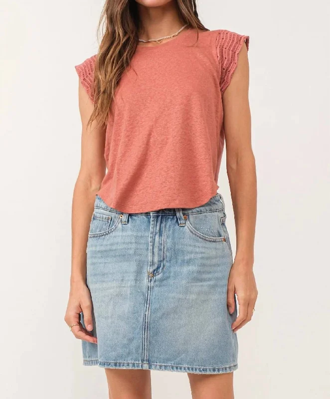 Daria Cap Sleeve Top In Red Clay Versatile Outfits