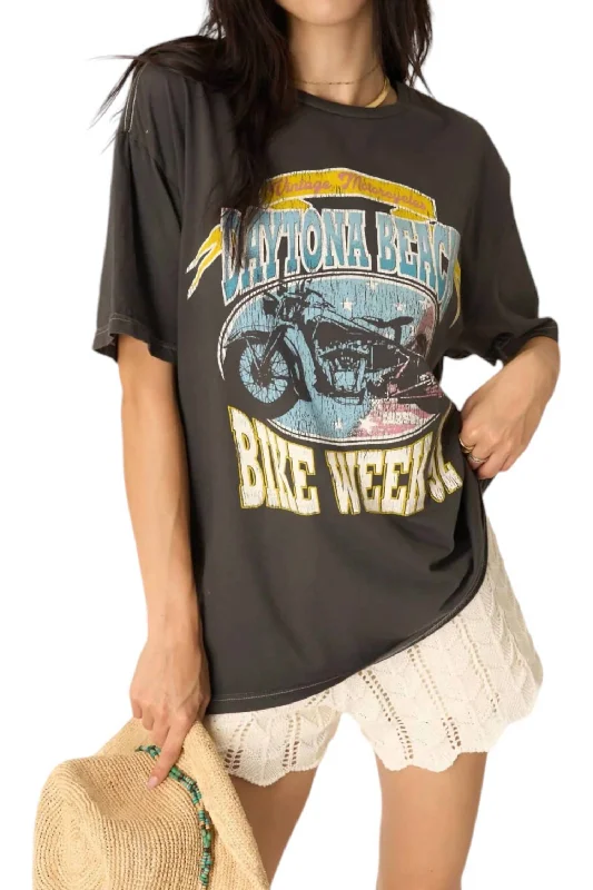 Daytona Bike Week Relaxed Tee In Vintage Black Clearance Event