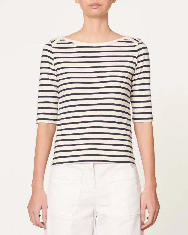 Deauville Top In Ecru Marine Summer Splash Sale