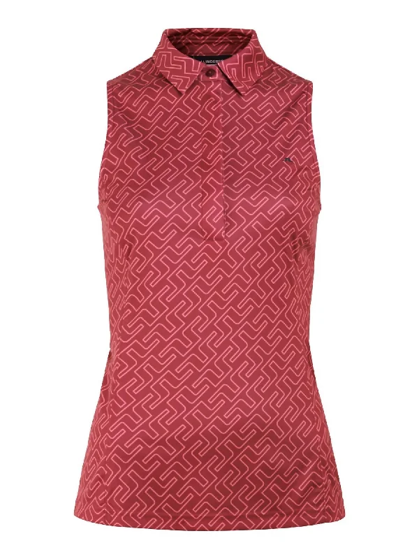 Dena Print Sleeveless Top In Hot Pink Bridge Monogram Relaxed Style