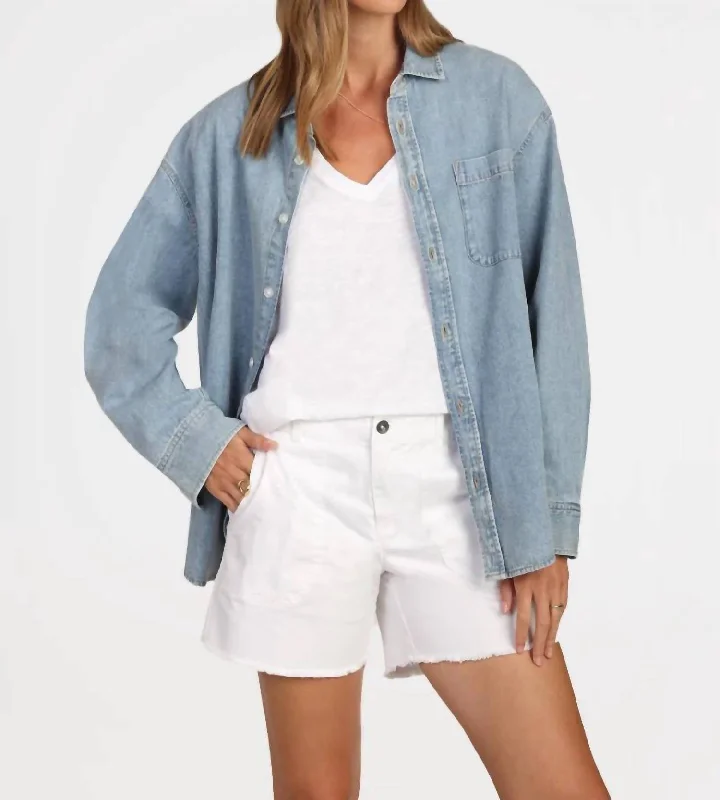 Denim Pocket Shirt In Blue Women's Fashion Hotspots