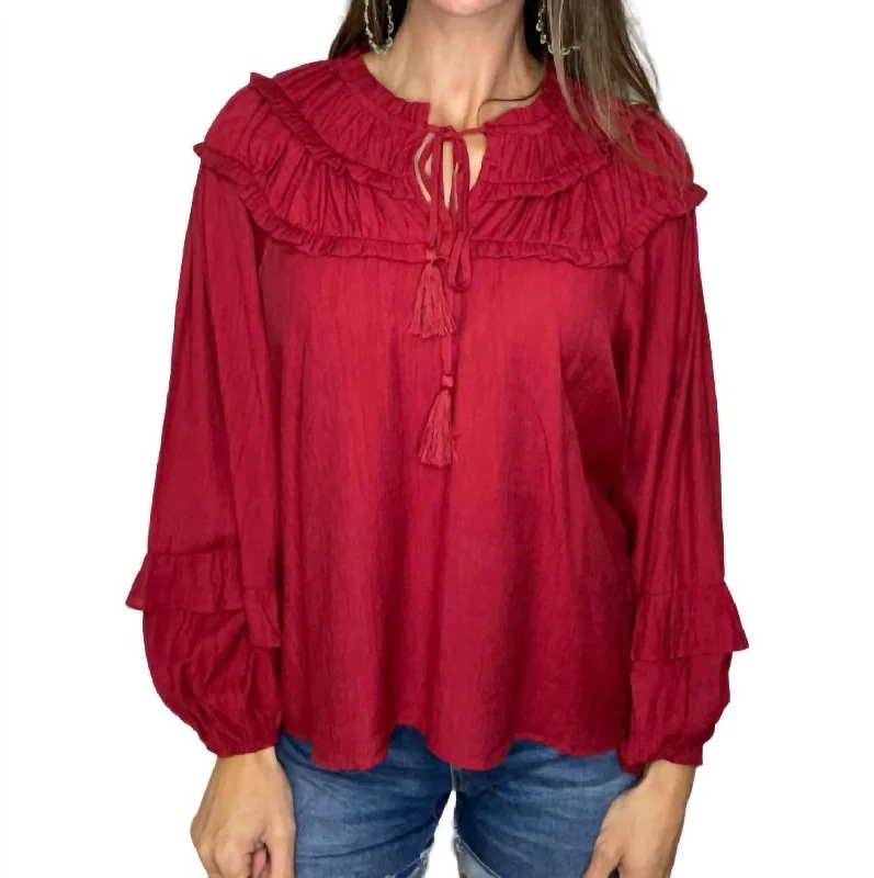 Diana Blouse In Red Flash Sale Starts