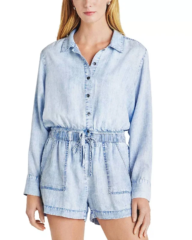 Dillon Long Sleeve Shirt In Bleached Indigo Elegant Details