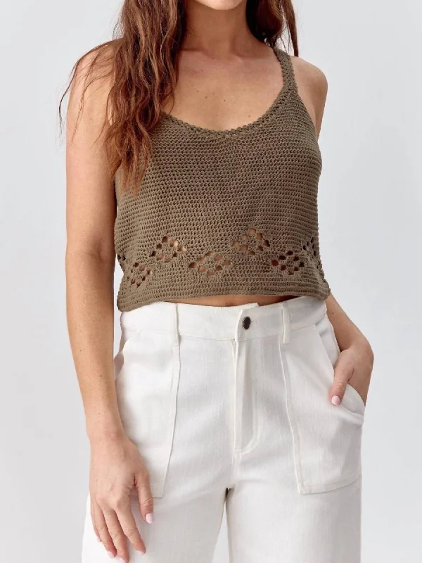 Dixie Crochet Top In Olive Stylish Looks