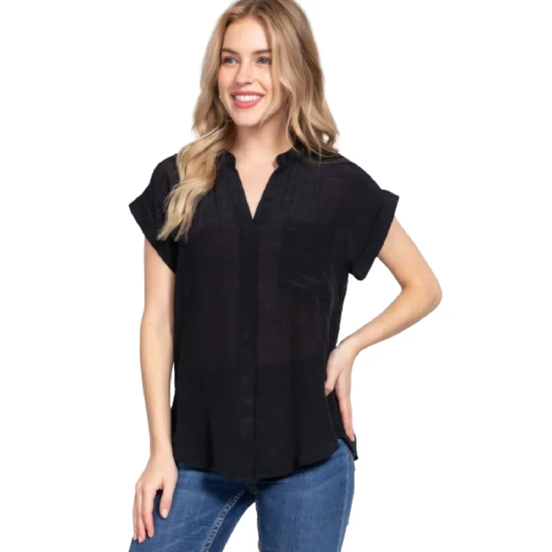 Dolman Slv Button Down Woven Top Exclusive Deals Online