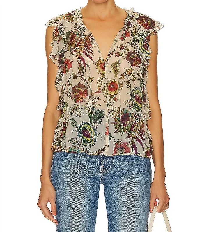 Dominique Top In Freesia Casual Chic