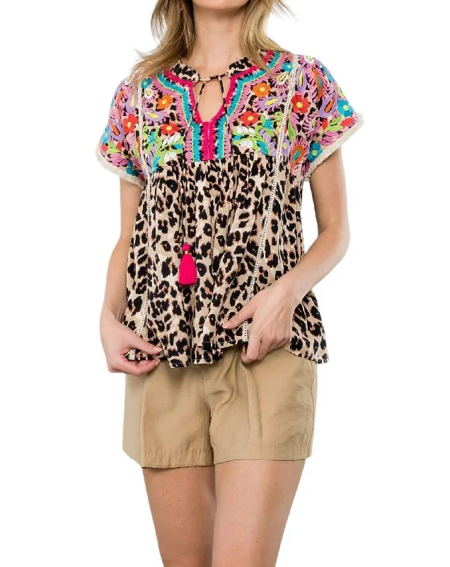 Don’T Stop Time Top In Leopard Effortless Chic Apparel