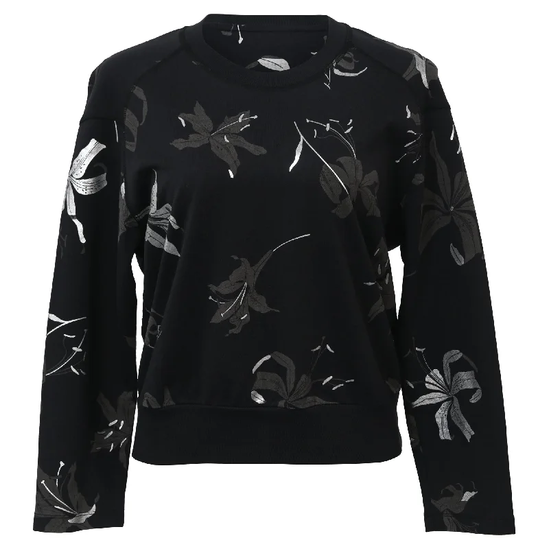 Dries Van Noten Printed Sweatshirt in Black Cotton High End Designer Brands Discount