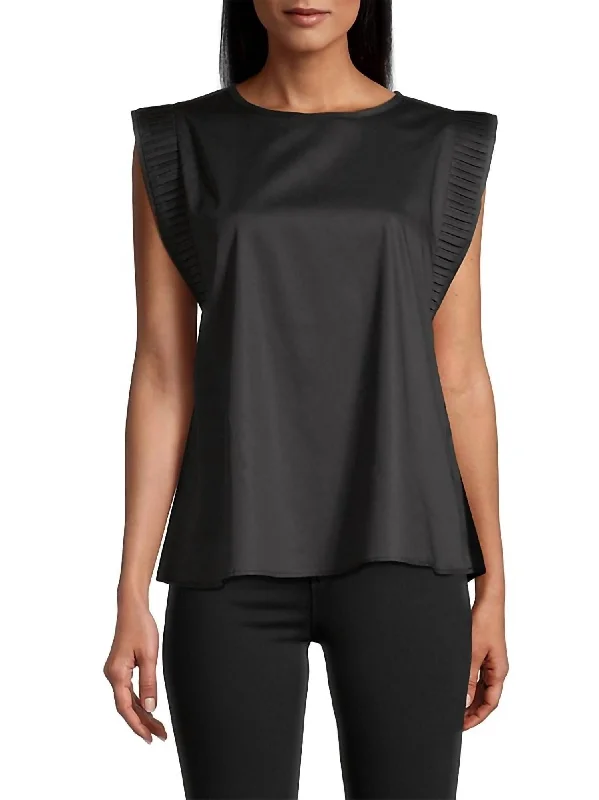 Duras Sleeveless Blouse In Black Popular Collection