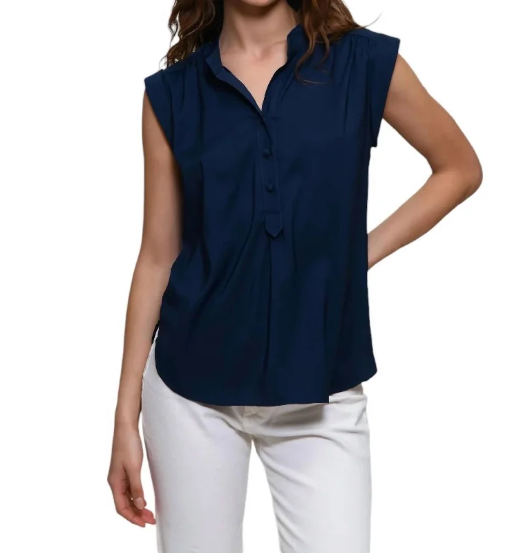 Dylan Top In Navy Mega Sale